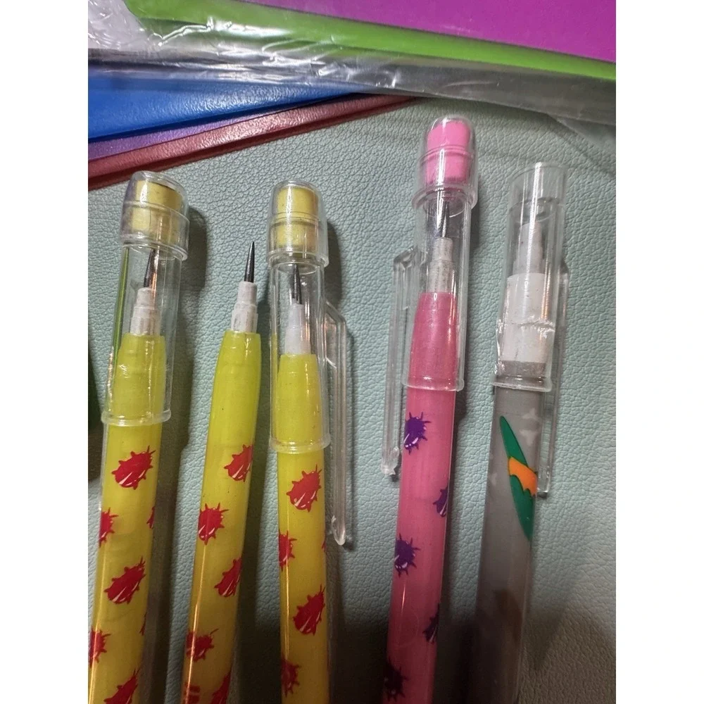 School Supplies SUPER LOT - 18 PIECES - Pencils - Folders - Dividers - Erasers